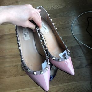 Valentino Shoes - Valentino rockstud patent leather slingback pump Valentino Shoes - Valentino rockstud patent leather slingback pump